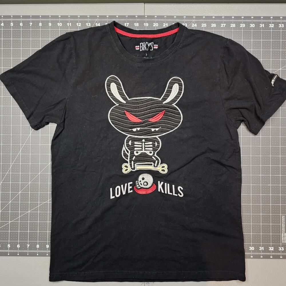 BKYS Black Keys Tshirt Small Love Kills Lucky Charm Embroidered Streetwear